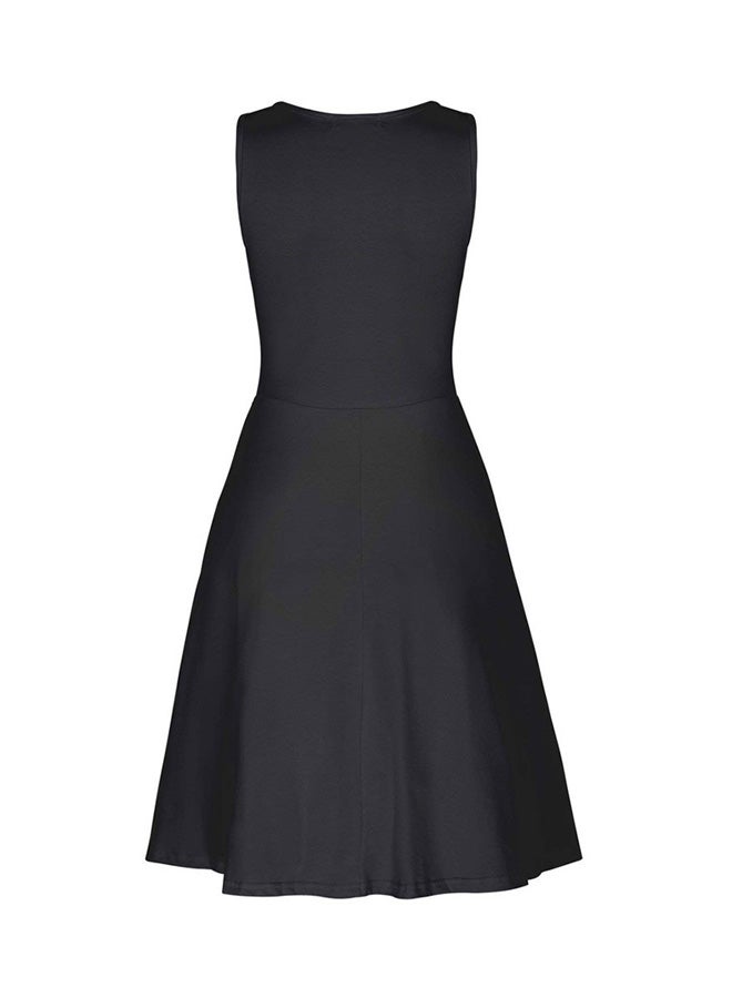 V-Neck Sleeveless Dress Black - Image 2