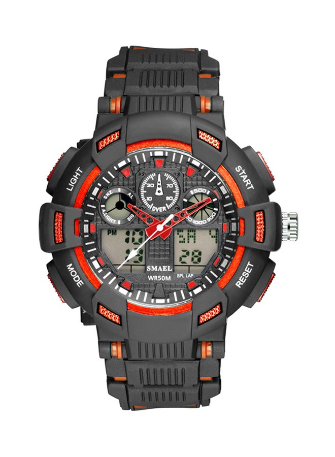 SMAEL Men's Water Resistant Rubber Analog+Digital Watch Smael-57-ORA 