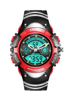 kids_unisex Water Resistant Rubber Analog+Digital Watch Smael-58-S-RED