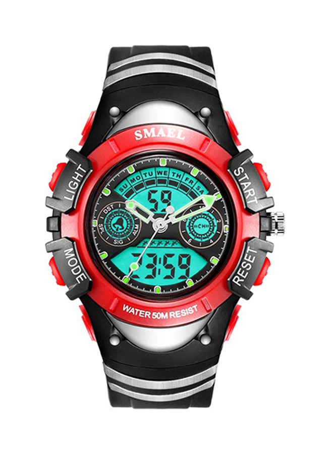 SMAEL - kids_unisex Water Resistant Rubber Analog+Digital Watch Smael-58-S-RED - Image 1