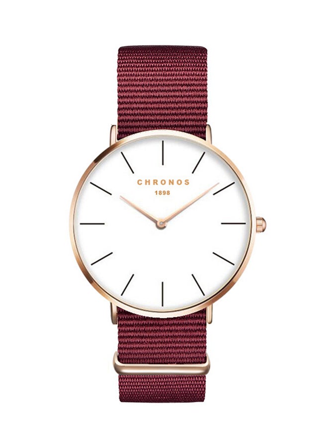 Men's Water Resistant Fabric Analog Watch CHR-254 - 40 mm - Red