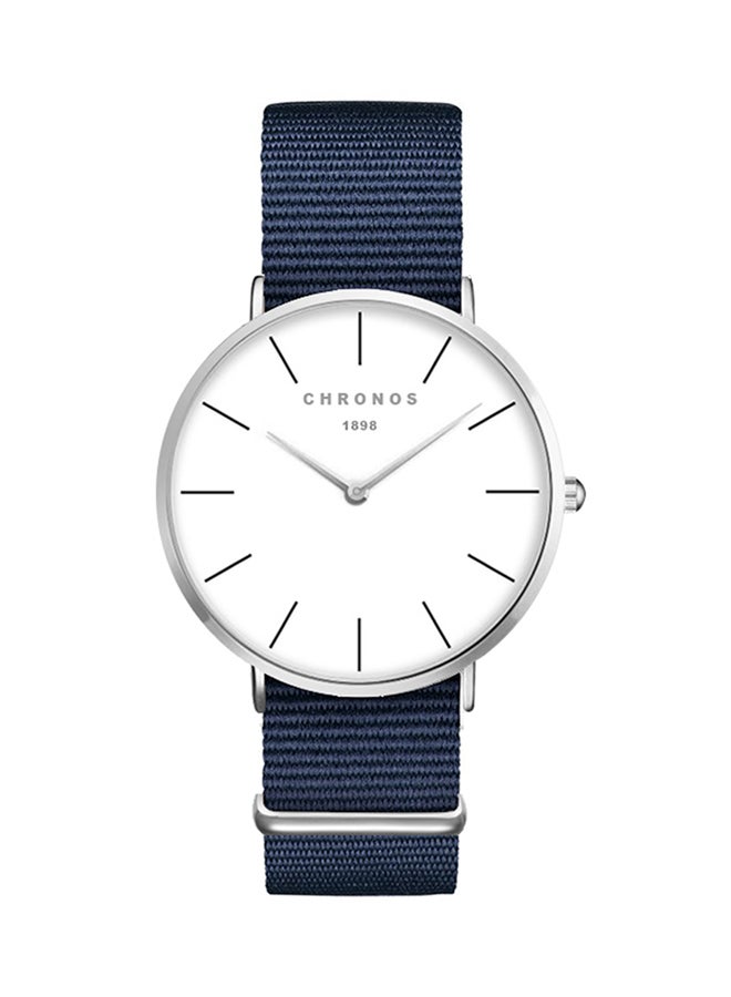 ساعة يد بعقارب وسوار من القماش مقاومة للماء طراز CHR-251 - قياس 40 مم - أزرق men