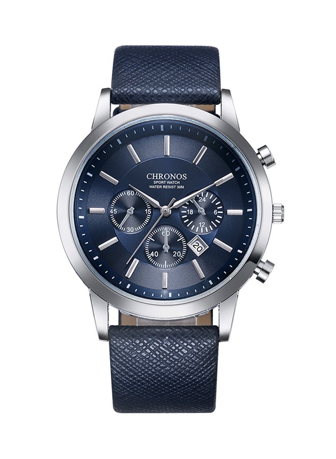 CHRONOS - Men's Water Resistant Leather Chronograph Watch CHR-401 - Image 1