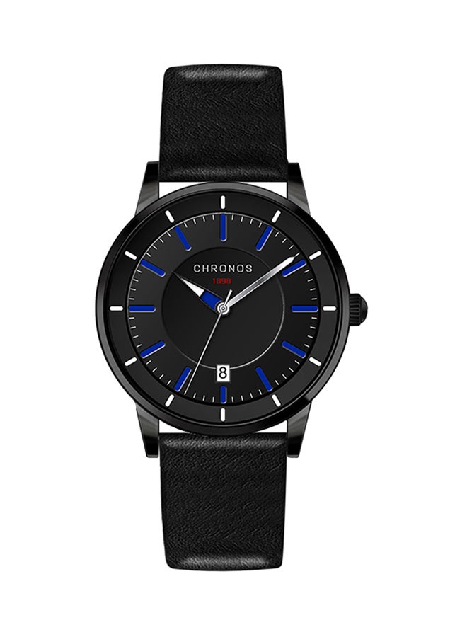 CHRONOS - Men's Water Resistant Leather Analog Watch CHR-1204 - Image 1