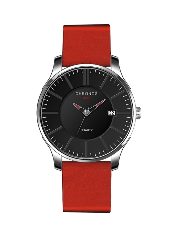 men Water Resistant Leather Analog Watch CHR-1301