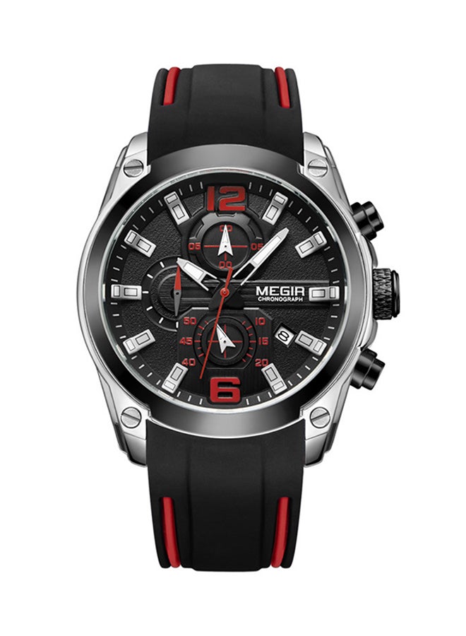 ميجر ساعة يد كرونوغراف من السيليكون مقاومة للماء طراز MEGIR-0203 للرجال