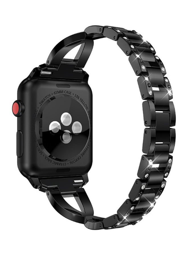 Generic - Crystal Studded Replacement Band For Apple Watch 42 mm Black - Image 1