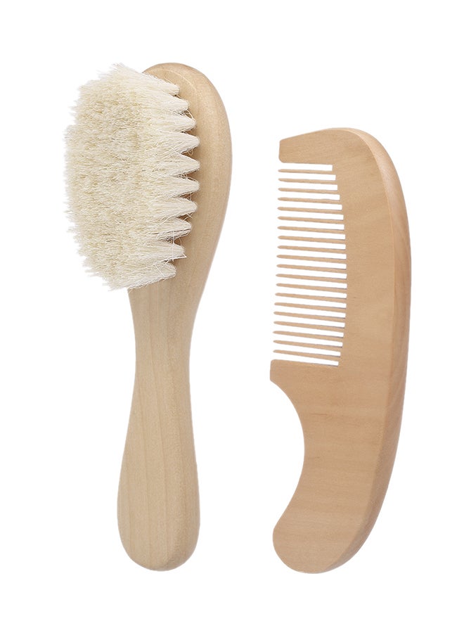 ANSELF 2 Piece Hair Brush Comb Set Beige  - Image 1