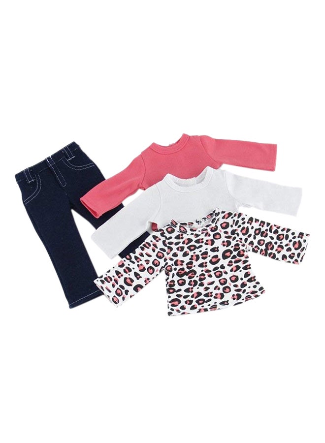 3-Piece Long Sleeves Doll Top With Stretchable Skinny Jeans 46cm - Image 1