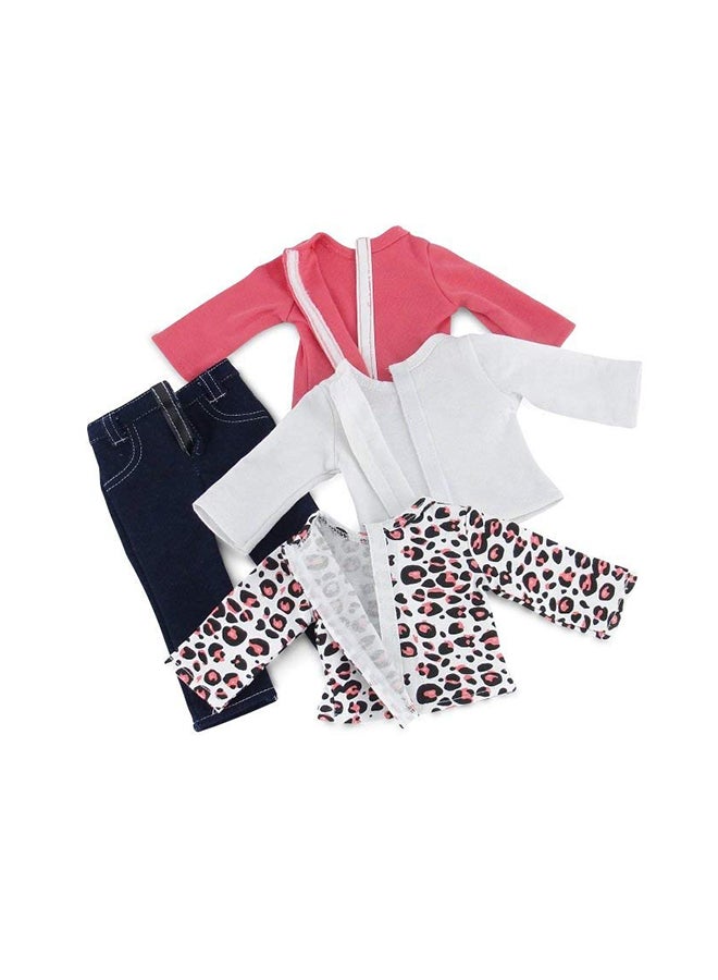 3-Piece Long Sleeves Doll Top With Stretchable Skinny Jeans 46cm - Image 2