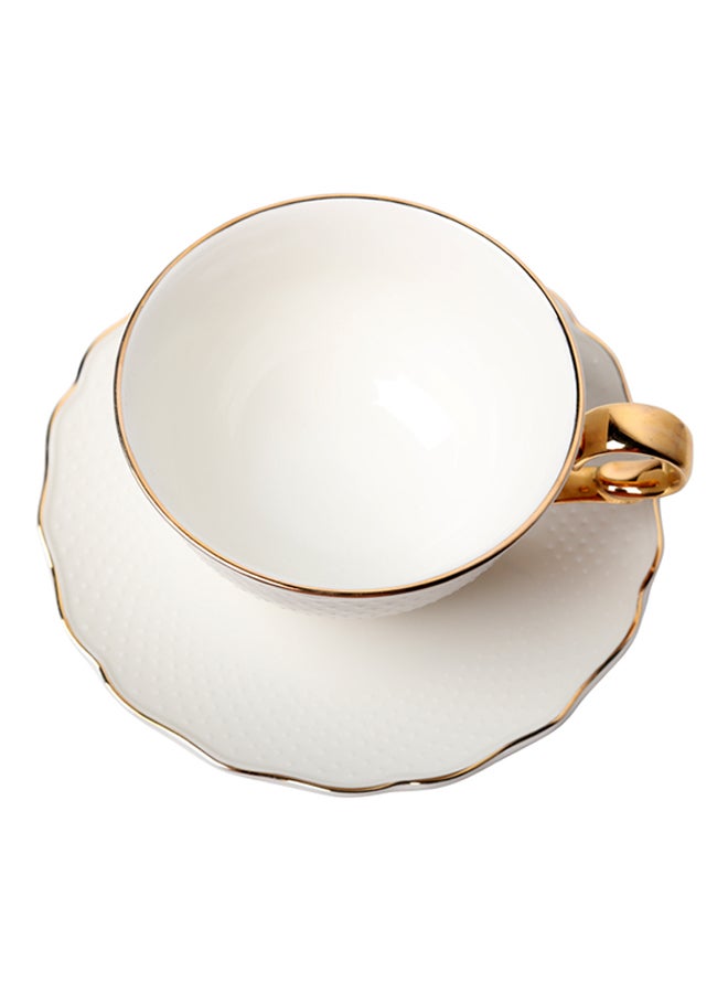 homes r us Viva Porcelain Teacup & Saucer Gold - Image 3