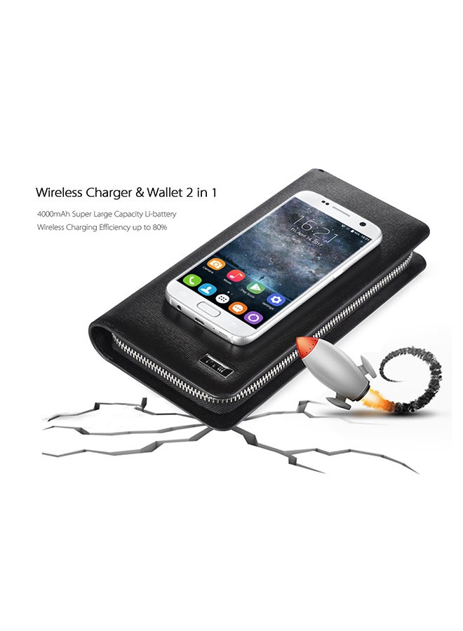 Tomtop - 2-in-1 Wireless Charger And Wallet Black - Image 1