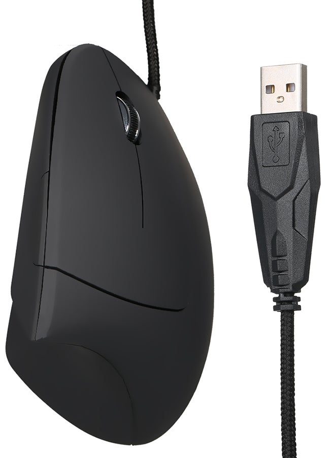 KKmoon - USB Vertical Optical Mouse For Mac Laptop PC Black - Image 1