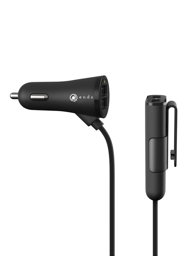 آيندز شاحن سيارة بأربعة منافذ أسود - Image 2