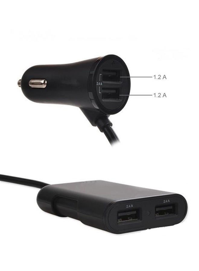 آيندز شاحن سيارة بأربعة منافذ أسود - Image 3