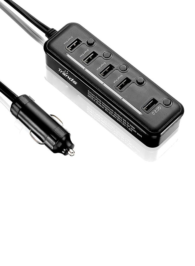 تراندز شاحن سيارة ذو 5 مداخل USB أسود - Image 3