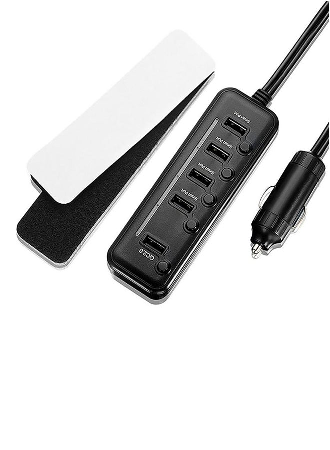 تراندز شاحن سيارة ذو 5 مداخل USB أسود - Image 4
