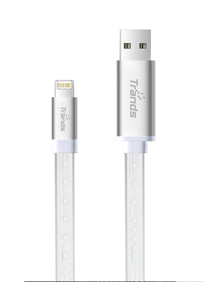 Trands - LED Flowing Lightning USB Cable White - Image 1