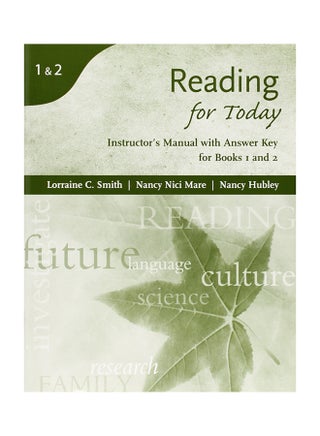 Reading For Today: Instructor's Manual With Answer Key For Books 1 And 2 paperback english - 15-Jul-04 - v1536237269/N16928312A_1