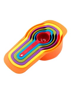 6-Piece Rainbow Combination Measuring Cups and Spoons Set Multicolour 5x9x17centigram