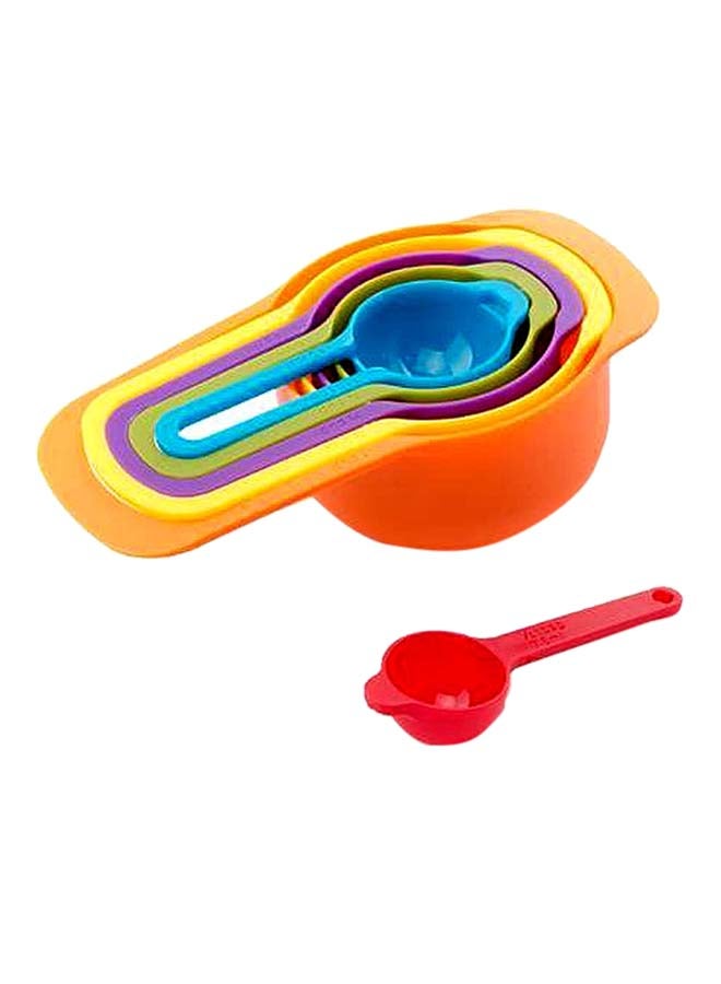 Generic - 6-Piece Rainbow Combination Measuring Cups and Spoons Set Multicolour 5x9x17centigram - Image 1