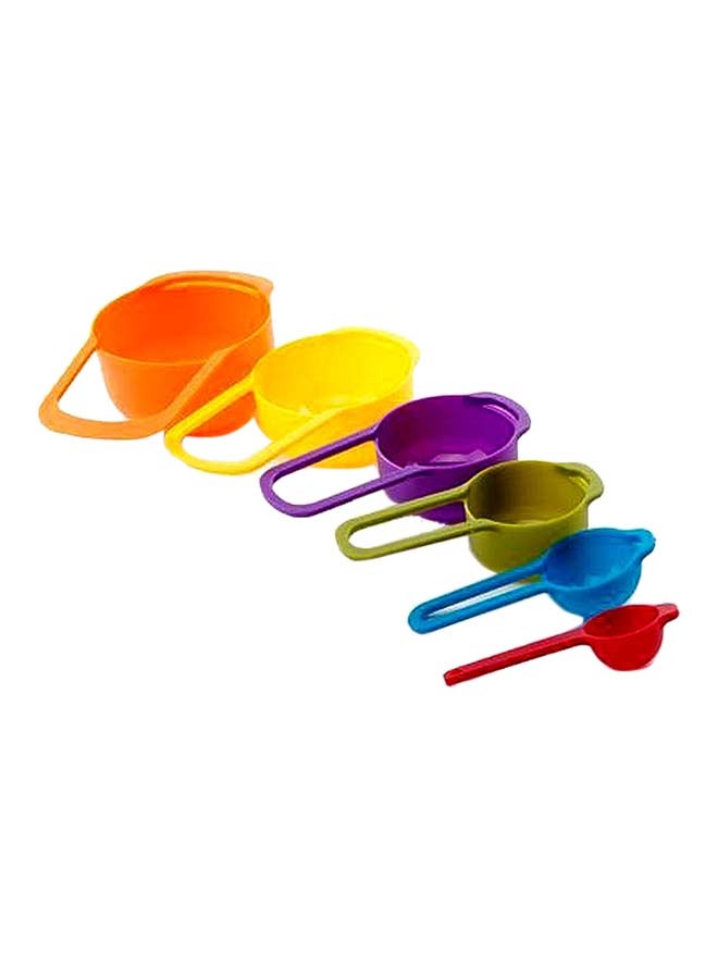 Generic - 6-Piece Rainbow Combination Measuring Cups and Spoons Set Multicolour 5x9x17centigram - Image 1