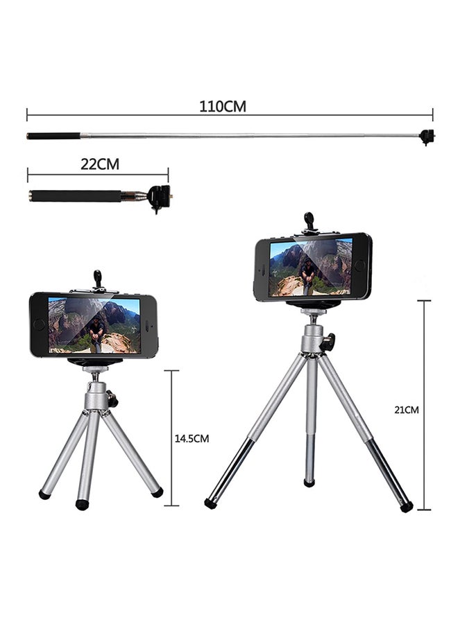 Detachable Clip-on Lens Wide Angle + Fish Eye + Macro Lens With Selfie Stick And Tripod Multicolour - v1536304617/N16898910A_5