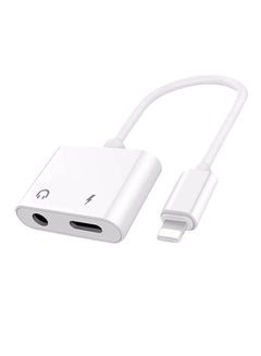 Female 3.5mm Audio Jack/Lightning Port To Male Lightning Cable White
