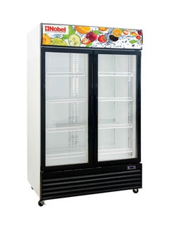 نوبل مبرد عمودي - باب مزدوج أسود، صندوق ضوء منزلق للباب ومفتاح 1000 L 750 W NSF-1200SD أبيض/ أسود  - Image 1