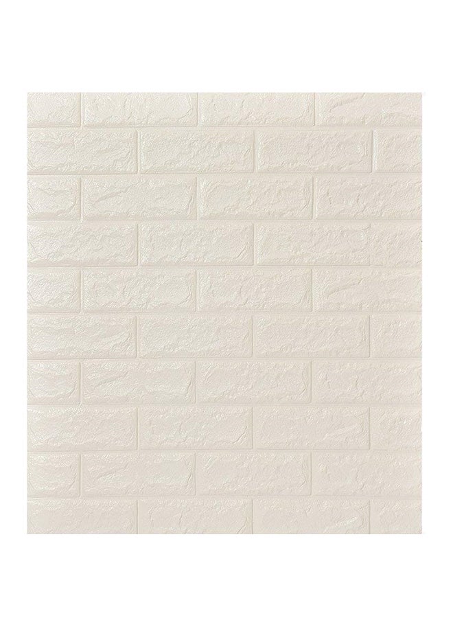 Generic - 10-Piece 3D Foam Bricks Wallpaper Set White 70x77x0.5cm - Image 1