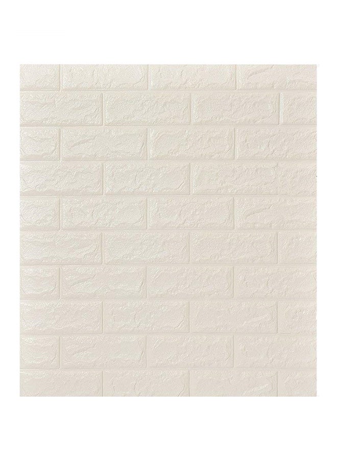 ملصق للجدار بشكل أحجار طوب فوم ثلاثية الأبعاد من 5 قطع أبيض