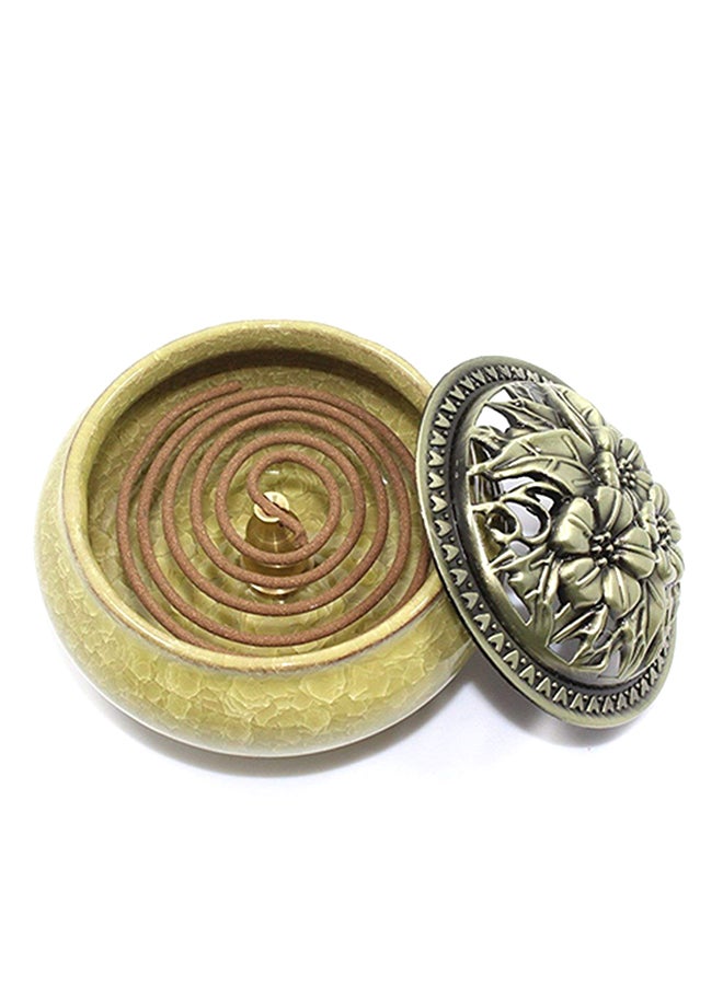 Ceramic Incense Holder Yellow/Gold 3.9 x 2.8inch - Image 4