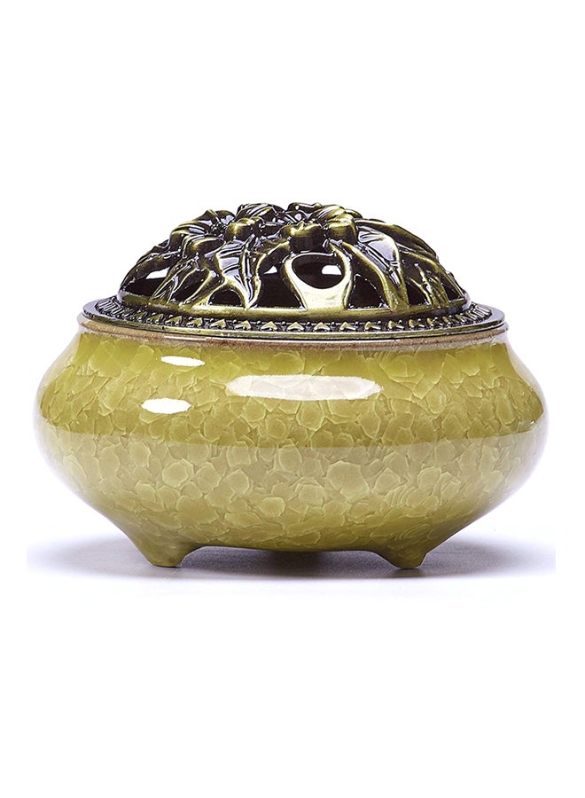 Ceramic Incense Holder Yellow/Gold 3.9 x 2.8inch - Image 2