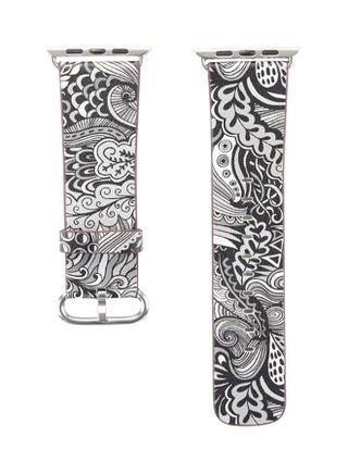 Replacement Band For Apple Watch Series 1/2/3 38mm Black/White - v1536321874/N16924419A_1