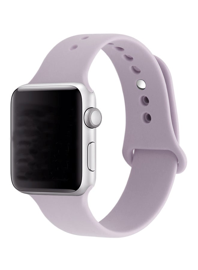 Generic - Solid Replacement Strap For Apple Watch Series 1/2/3 42mm Light Purple - Image 1
