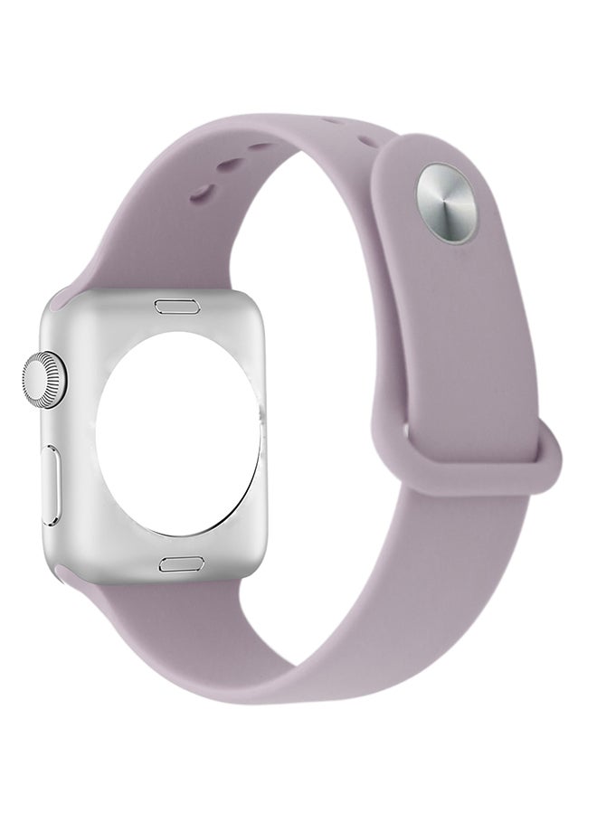 Generic - Solid Replacement Strap For Apple Watch Series 1/2/3 42mm Light Purple - Image 1