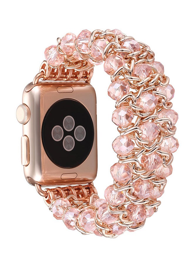 Generic - Stone Studded Replacement Band For Apple Watch Series 1/2/3 42mm Pink - Image 1