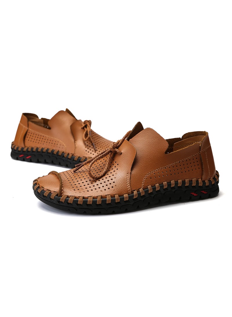 Breathable Leather Loafers Fahjrus_3836 Brown  - Image 3