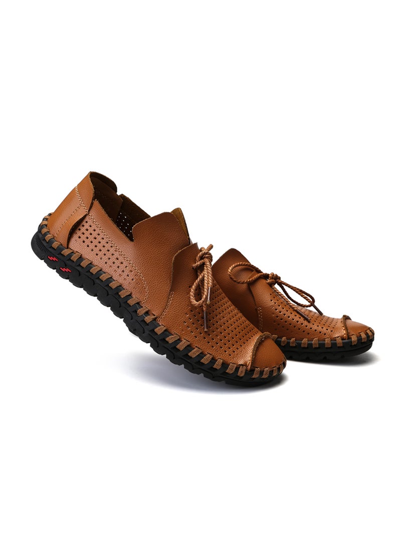 Breathable Leather Loafers Fahjrus_3836 Brown  - Image 5