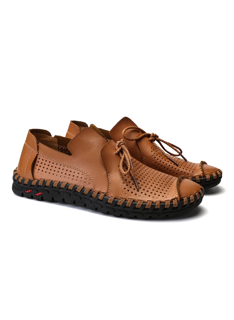 Breathable Leather Loafers Fahjrus_3836 Brown  - Image 4
