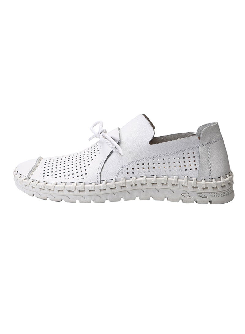 Breathable Leather Loafers Fahjrus_3836 White  - Image 1