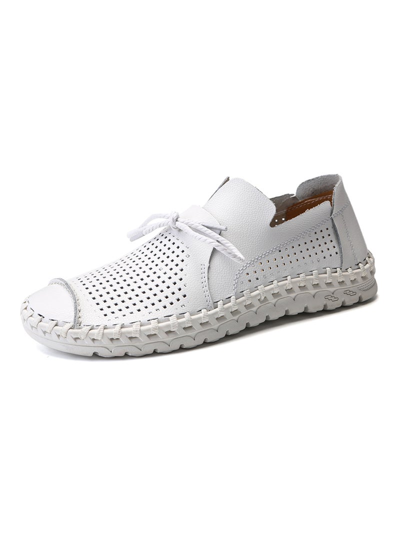 Breathable Leather Loafers Fahjrus_3836 White  - Image 2