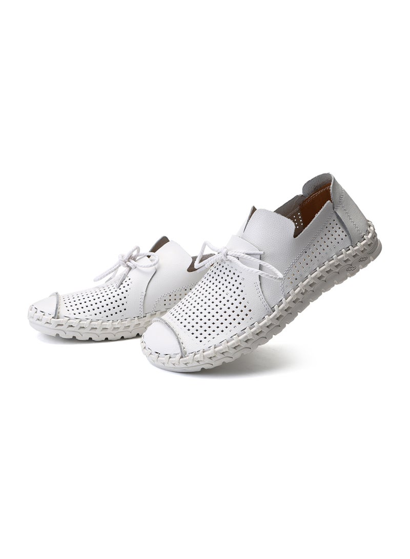 Breathable Leather Loafers Fahjrus_3836 White  - Image 5