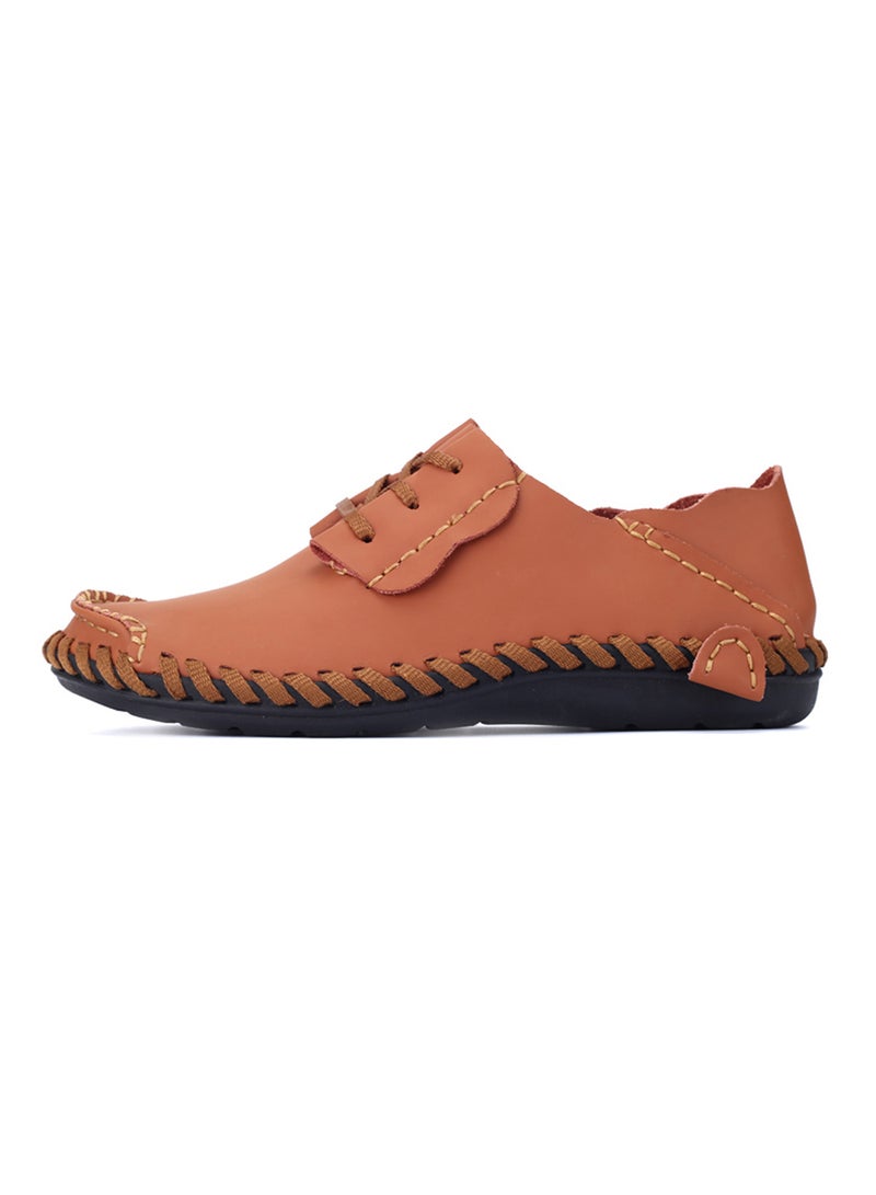 Generic Leisure Lace-Up Leather Loafers Fahjrus_3837 Brown  - Image 1