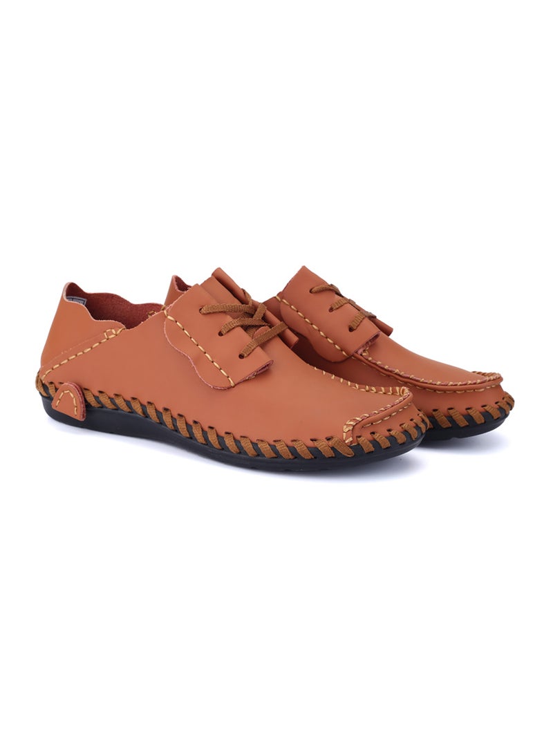 Generic Leisure Lace-Up Leather Loafers Fahjrus_3837 Brown  - Image 5
