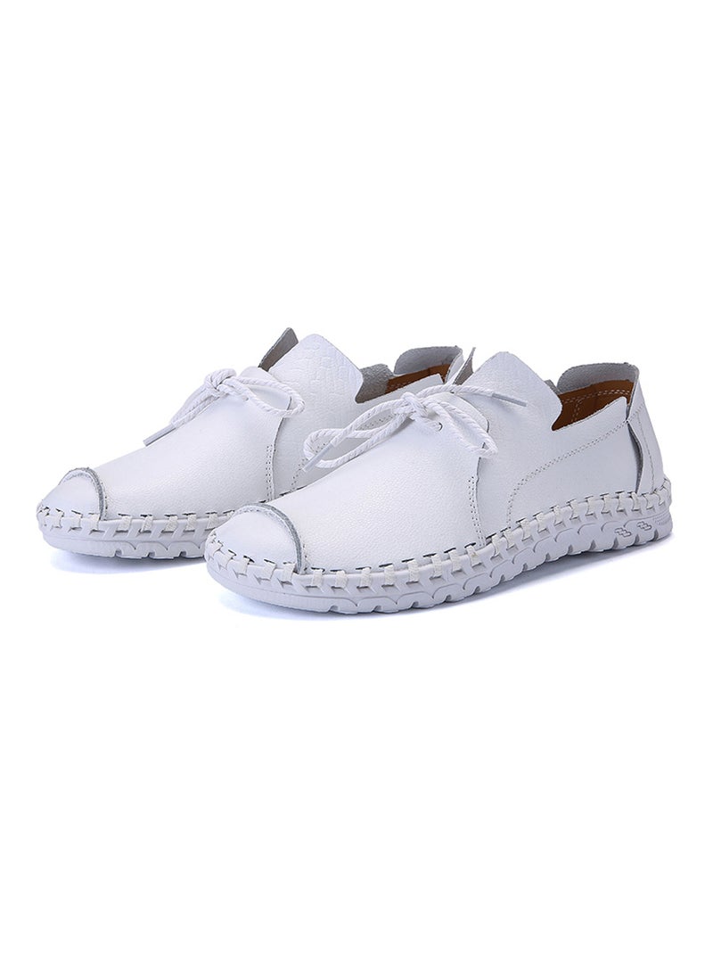 ماركة غير محددة Leather Slip-On Loafers Fahjrus_3843 White  - Image 4