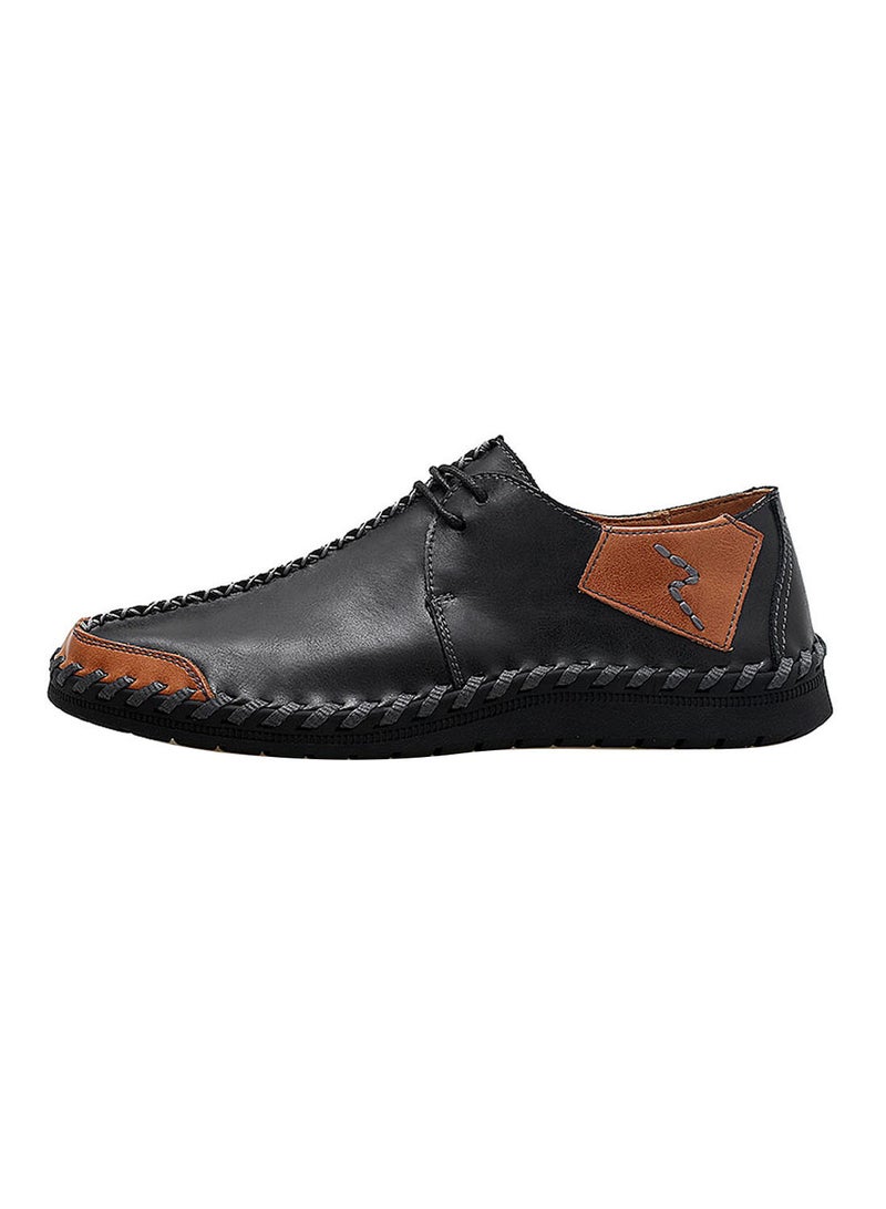 Casual Leather Lace-Up Shoes Fatd-Ls-82139-Black Black/Brown Black/Brown  - Image 1