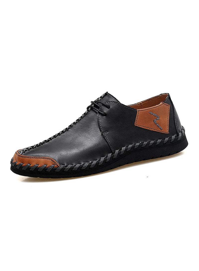 Casual Leather Lace-Up Shoes Fatd-Ls-82139-Black Black/Brown Black/Brown  - Image 2