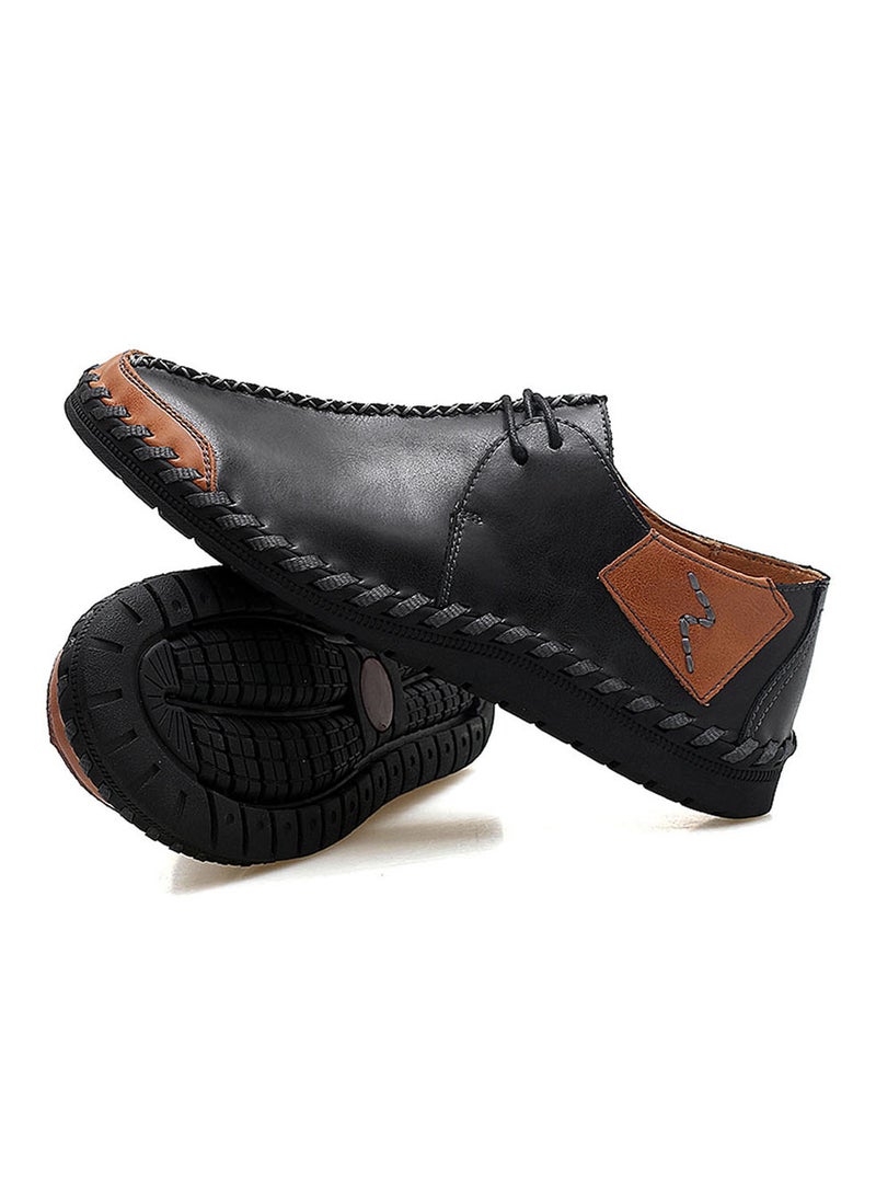 Casual Leather Lace-Up Shoes Fatd-Ls-82139-Black Black/Brown Black/Brown  - Image 4