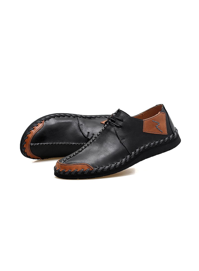 Casual Leather Lace-Up Shoes Fatd-Ls-82139-Black Black/Brown Black/Brown  - Image 5